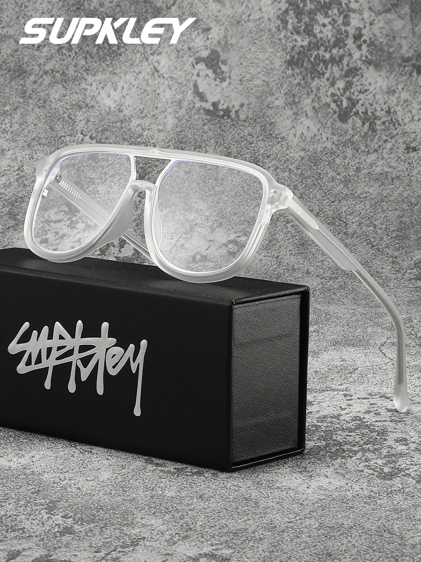SUPKLEY Classic Comfortable Colorless Full Frame Glasses, Fashionable Decoration, Versatile Daily Gifts, Excellent Brand Packaging