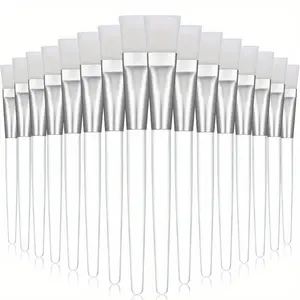 Soft Facial Mask Brush with Clear Plastic Handle, 5 Counts Skin Care & Body Butter Application Brush, Professional Makeup Tools for Women