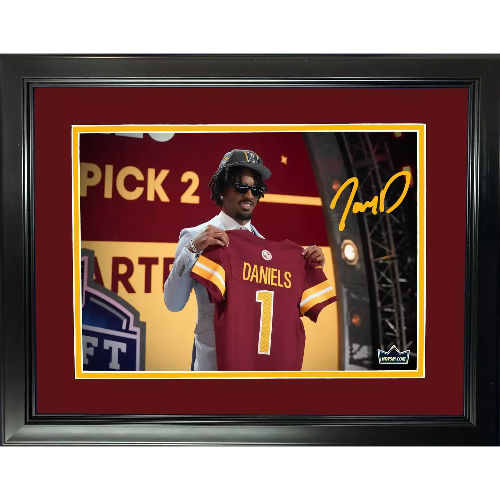 Poster Jayden Daniels Draft Facsimile Auto Washington Commanders 4 Size Photo
