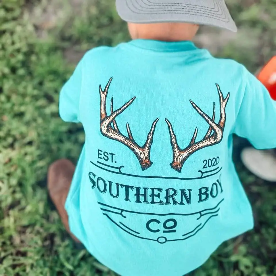 Deer Antlers Short Sleeve Kids Tee, Southern Boy Co Shirt, Family Matching Outfits, Mom And Son Tee, Youth And Adult Shirt