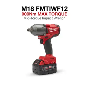 Milwaukee M18 FMTIWF12 18V Cordless Impact  With 900Nm , Quick Change Tire Valve  Kit,M18 Lithium Replacement Battery Pack, power tool, high torque wrench