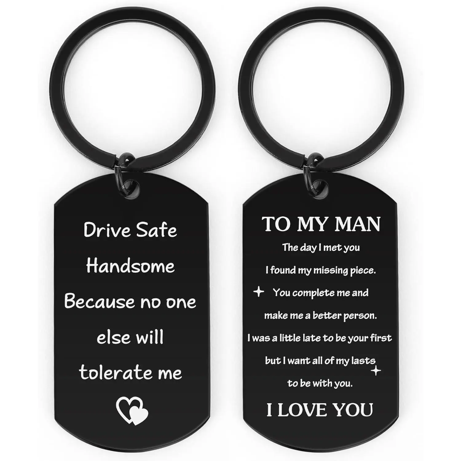 Stainless Steel Love Keychain - Drive Safe Fashion Accessory, Valentine's Day Gifts, Birthday Gifts for Boyfriends from Girlfriend Wife, Valentines Day Gifts