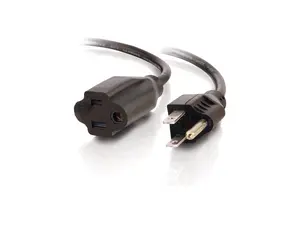 C2G 03116 18 AWG Outlet Saver Power Extension Cord - NEMA 5-15P to NEMA 5-15R, TAA Compliant, Black (10 Feet, 3.04 Meters)