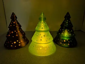 Christmas Light Up Tree, Cozy Glow,  Star and Diamond Cutouts