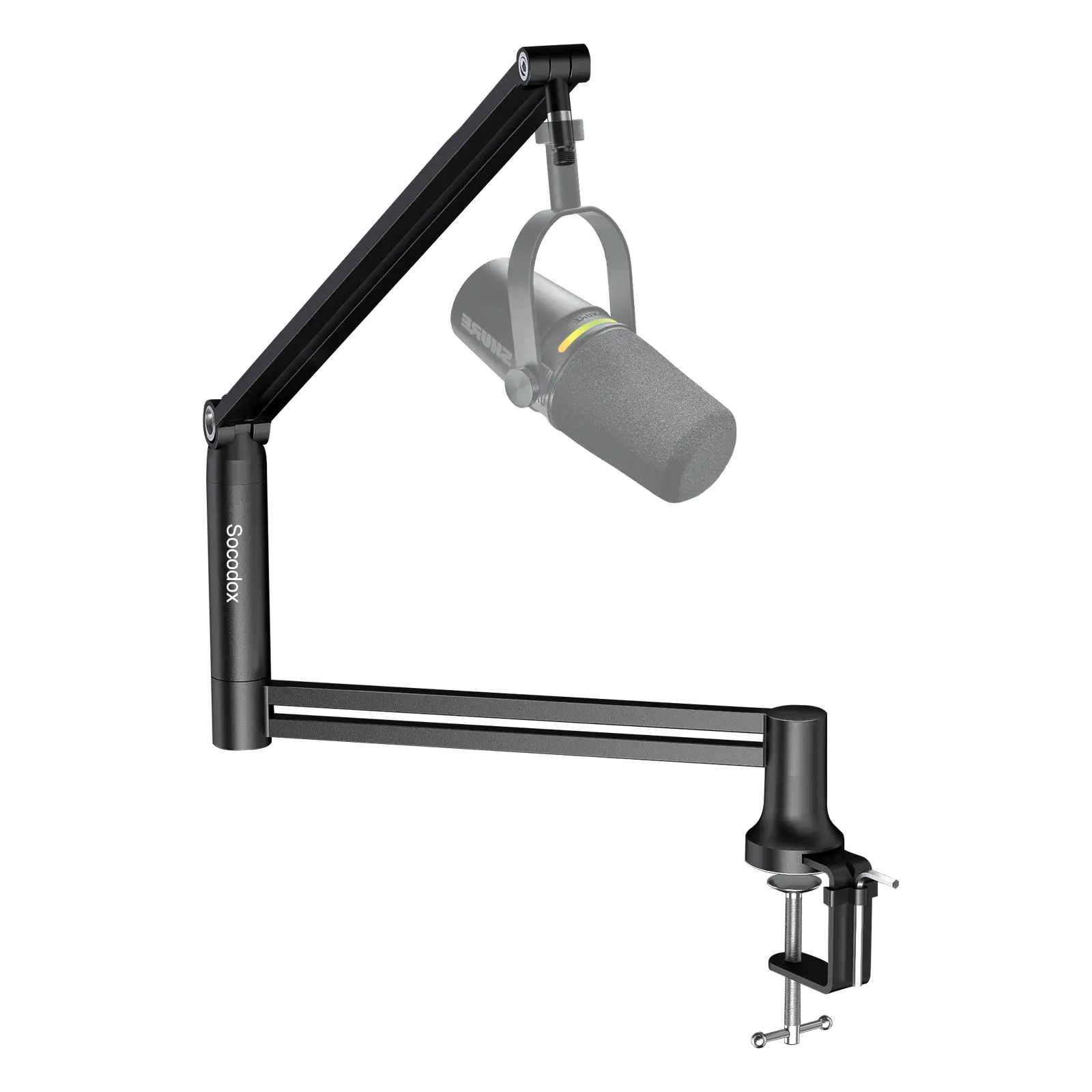 Boom Arm, 360° Rotatable Low Profile Microphone Stand, 4-Use Foldable Mic Arm Holds Up to 3.3lbs, with 3/8'' to 5/8'' Screw Adapter for Blue Yeti QuadCast Elago