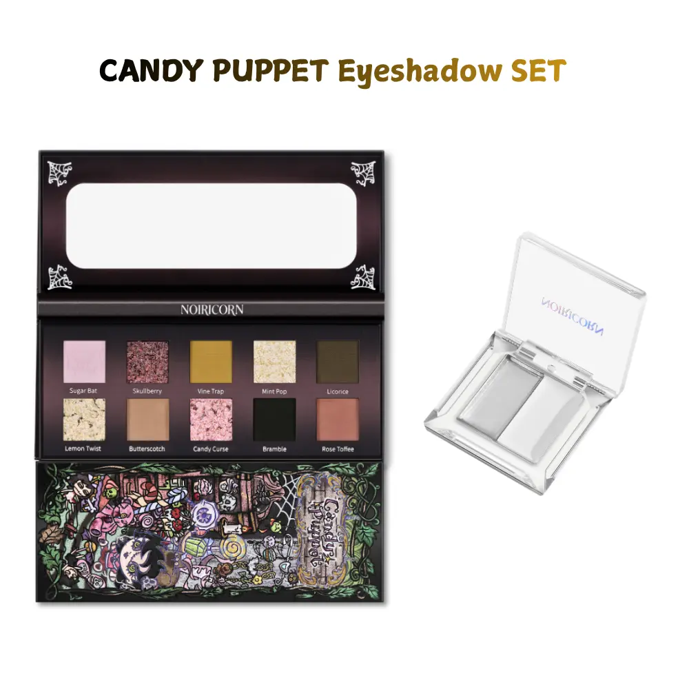 NOIRICORN × @freya86_ff CANDY PUPPET Eyeshadow Palette set- Gothic Meets Candy Color Story,10 Multifunctional Shades