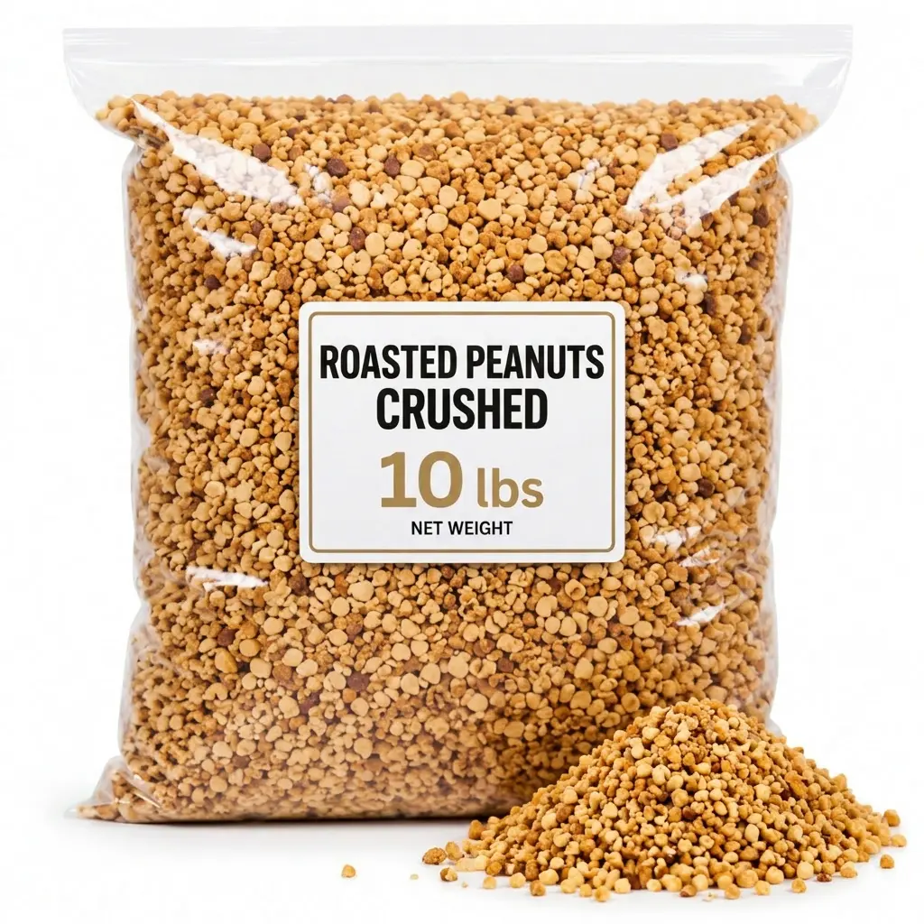 Crunchy Roasted Granulated Peanuts, Unsalted Plant-Based Gluten-Free High-Protein Fiber-Rich Bag Snack & Baking Ingredient, Ambient 24-Month Shelf Life, Suitable for Teenagers, Worldwide Availability