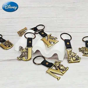Disney Mickey Mouse Bronze Color Metal Letter Keychain, Vintage Style Collectible Keyring, Fashion Accessory & Bag Decoration, Keychain for Bags