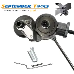 a set Electric Drill Plate Cutter Set for Metal Sheet - 0.8mm Iron/Tin Quick Cut Tool with Anti-Slip Grip