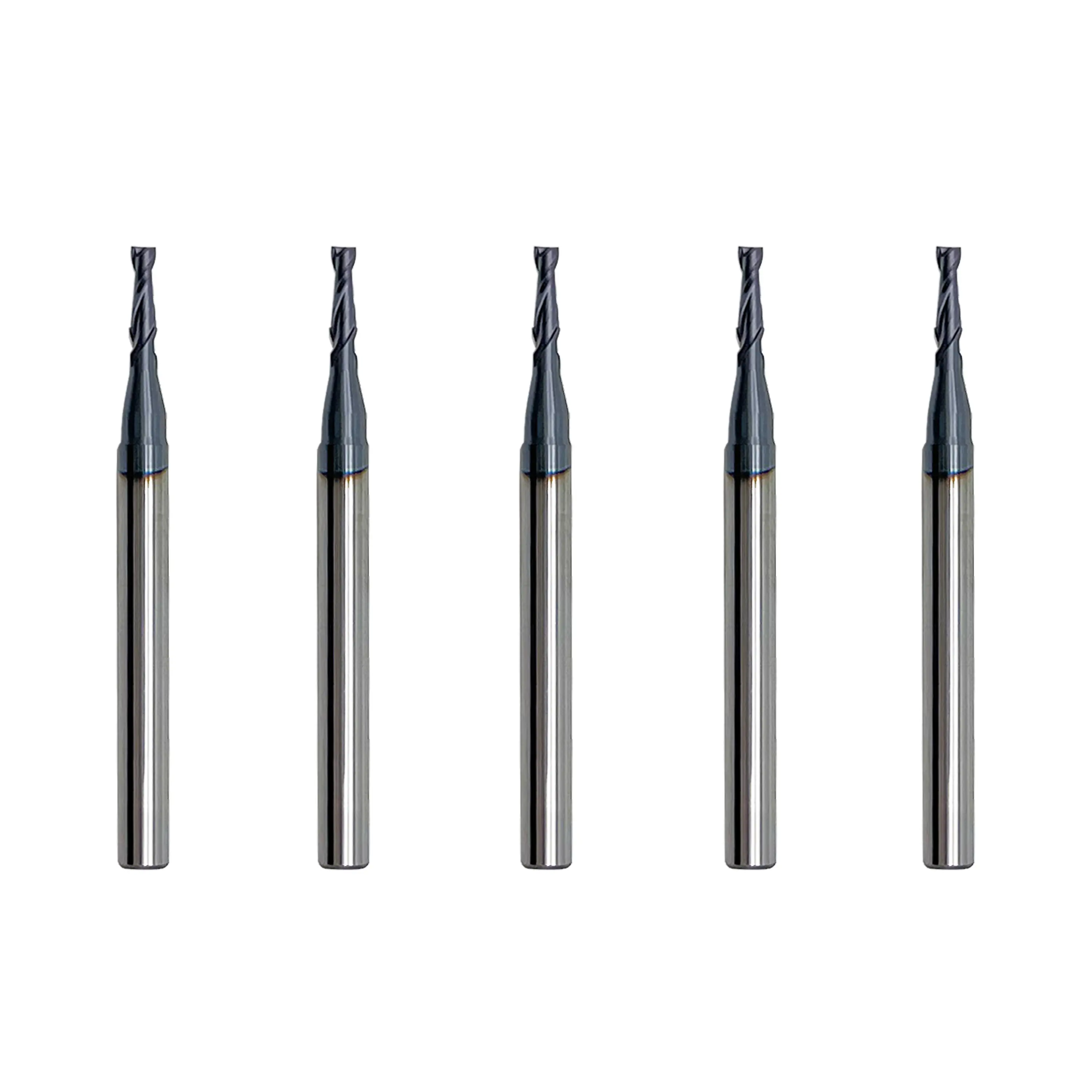 LU&MN Carbide Square End Mill - 2 Flute 1/16" 2T for Milling Alloy Steels, Hardened Steel, Metal & More - 5 Piece Set for DIYers & Professionals Cnc Machine Tool Bits Material Surface Quality