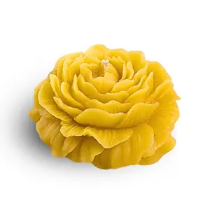 Peony Shaped Beeswax Candle Decor Gift