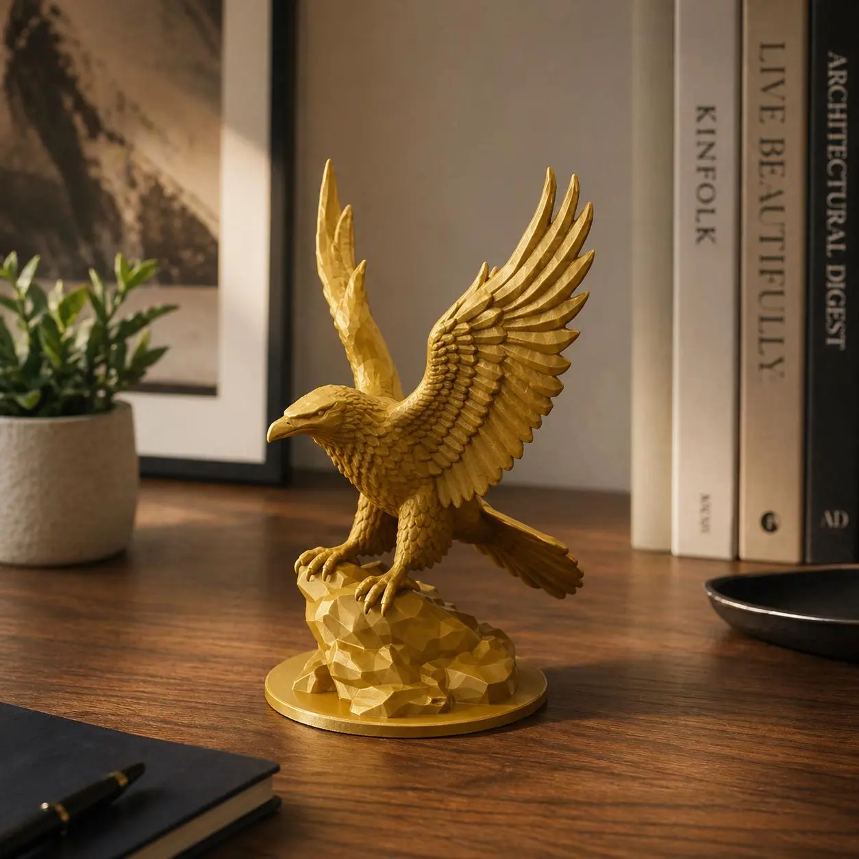 3D Printed Majestic Bald Eagle Statue - Home Decor Sculpture, Wildlife Bird Ornament, Lightweight Statues Figurines, Home Supplies Gifts
