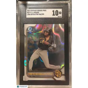 CJ Abrams SGC 2022 Bowman Chrome LAVA Refractor /399 10 Padres Nationals POP 1