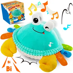 Annexfun Baby Toys 12-18 Months-3 in 1 Musical Dancing Crawling Crab Baby Plush Toy, Interactive Infant Tummy Time Toys with 50 Songs & Recording Feature, Christmas Birthday Gifts for Age 1-3 Toddler