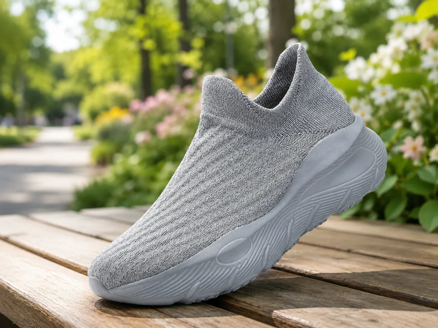Men’s Lightweight Slip-On Walking Shoes, Breathable Non-Slip Athletic Sneakers for Running, Tennis, Gym Workouts and Casual Wear, Gray