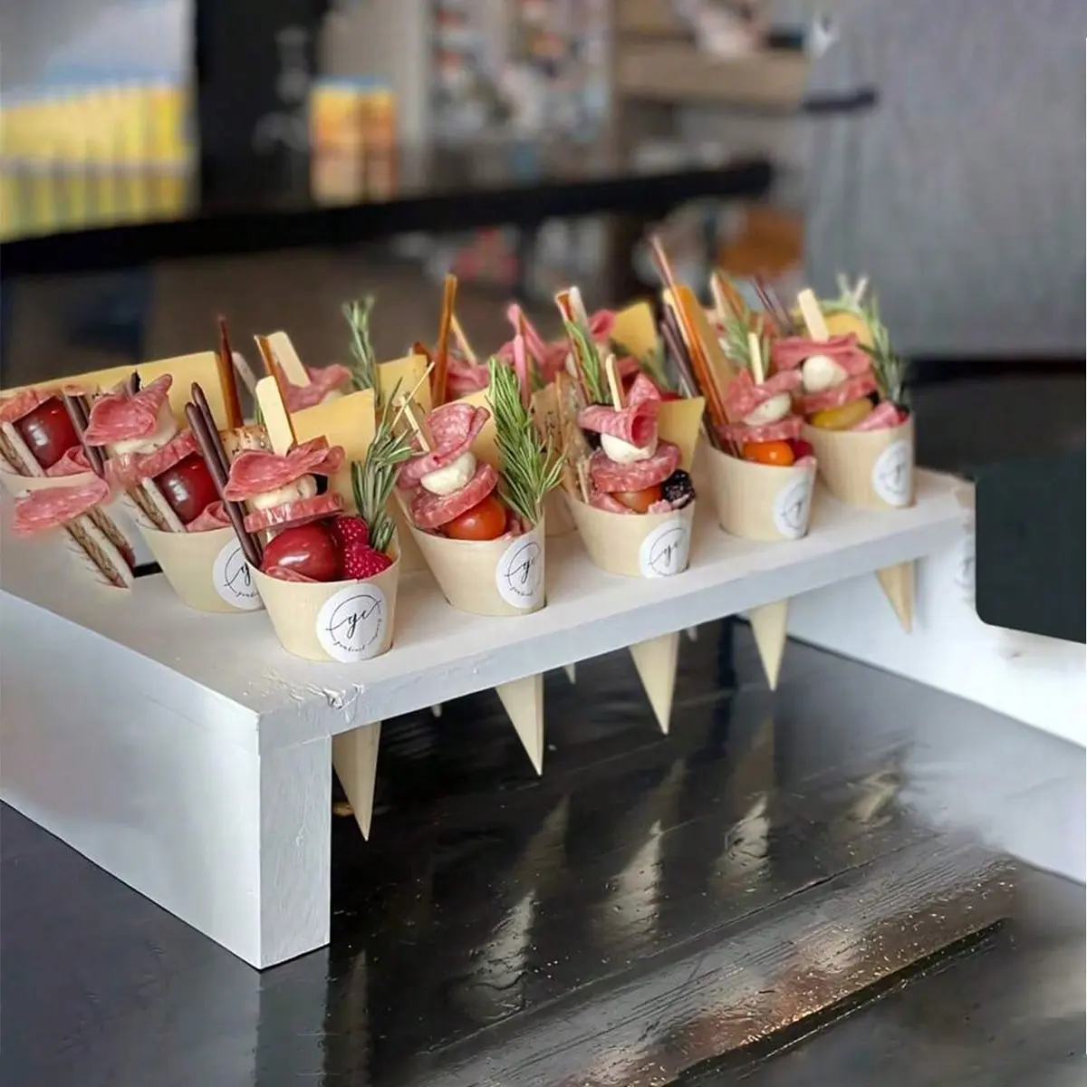 Wooden Food Conical Tubes, Disposable Wooden Conical Tubes for Appetizers, Ice Cream, Home Parties, Dining Activities, Buffets, Party Supplies