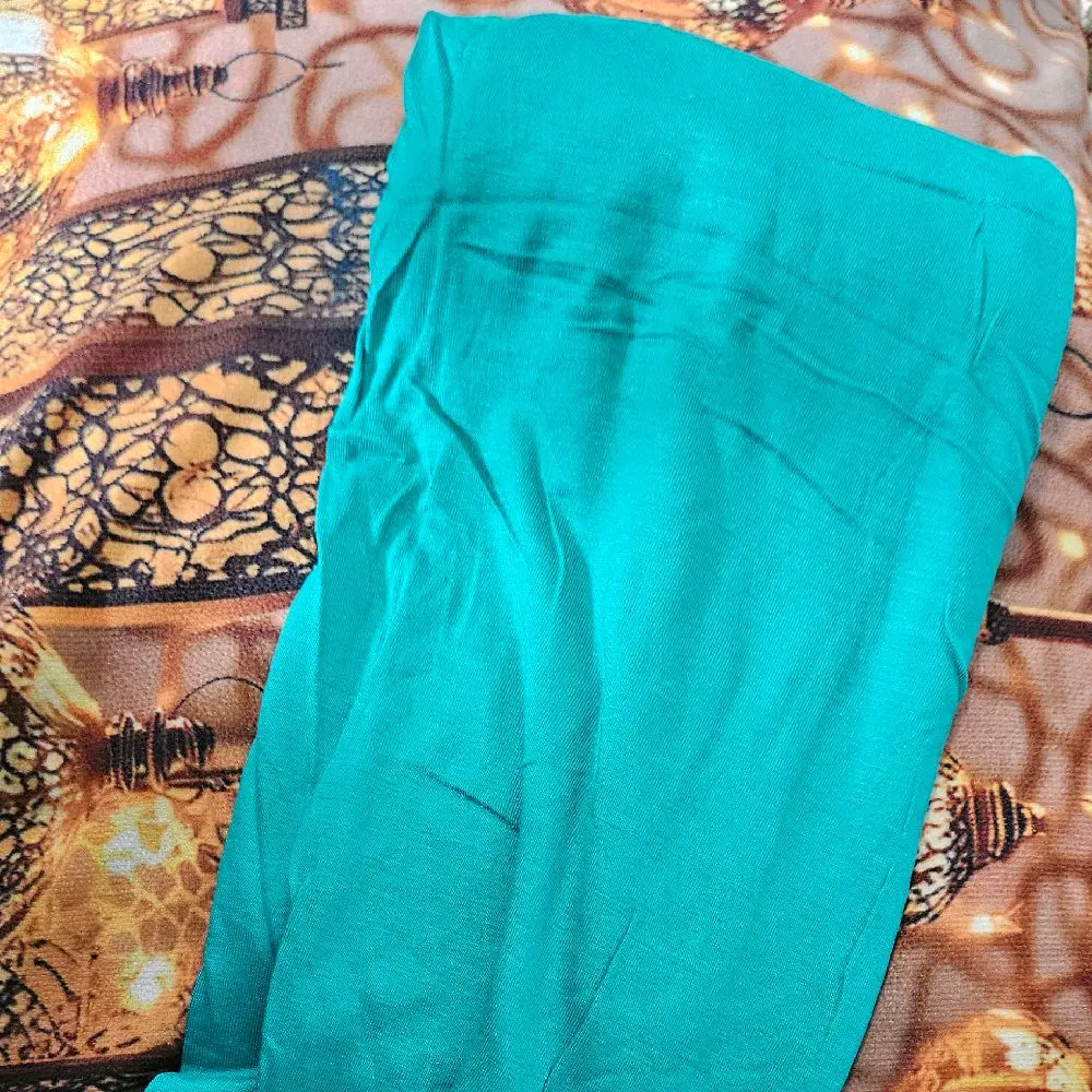Women's Cyan Jersey Fabric Hijab - Soft and Comfortable Wrap, Simple Elegance Modest Fashion, Versatile Accessory for Casual Wear