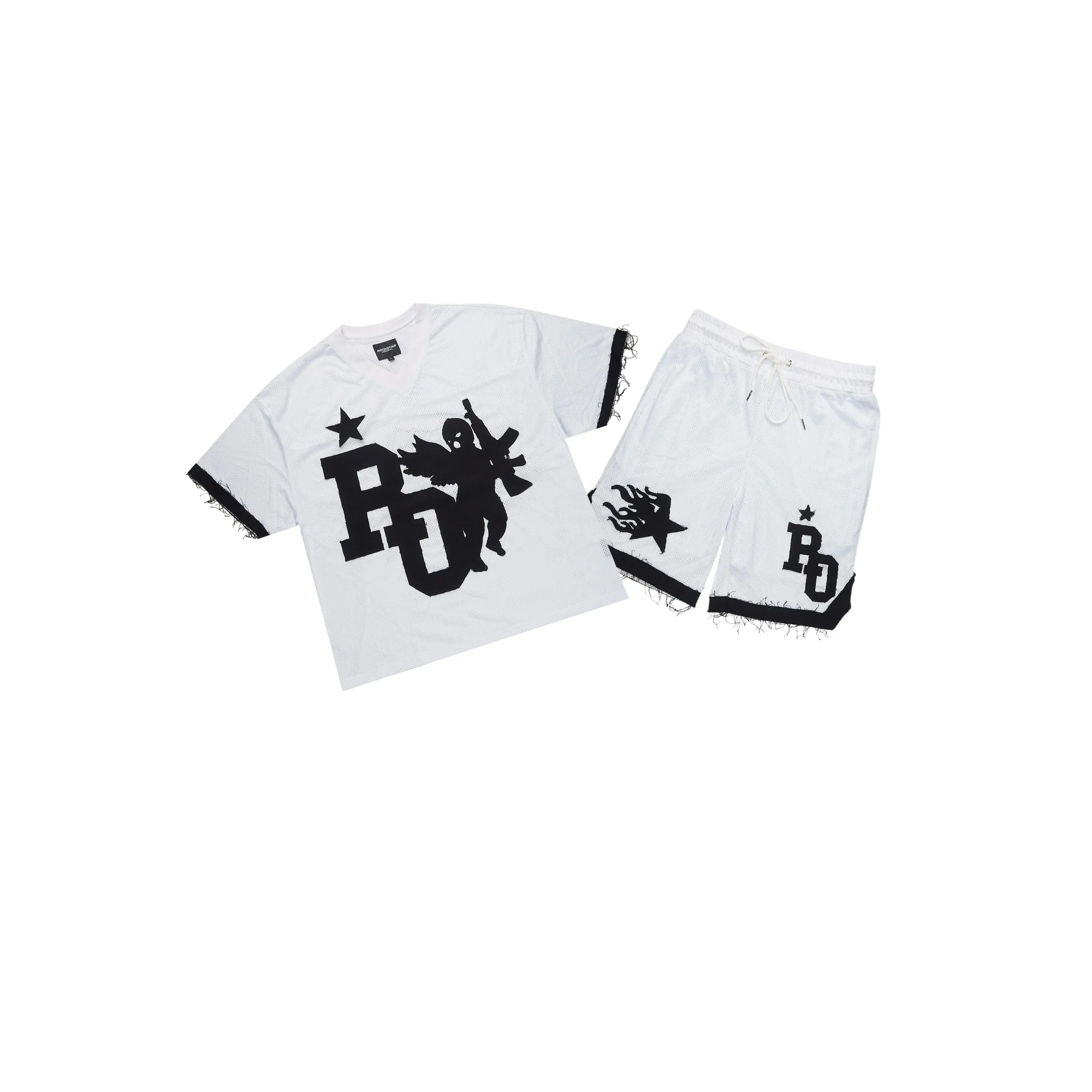 Pluton White Mesh T-Shirt/Short Set