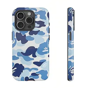 Blue and white camouflage phone case, drop-proof and scratch-resistant, compatible with iPhone 17/16/15/14/13/12/11/X/XS/XSMAX/XR/7P/8P, an ideal holiday gift for friends, family, and yourself., Cover, Accessories, Smartphone