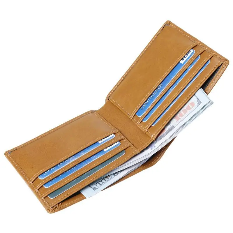 Custom Leather Front Pocket Wallet Ultra Slim RFID Simple Credit Card Wallet for Men Bi-Fold Design Personalized Gift for Dad to Son Engraved Wallet for Son from Parents Rfid Protection