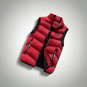 Men's Thermal Sleeveless Vest, Full-Zip Mandarin Collar Casual Waistcoat Tops with Polyester-Cotton Shell and Durable Zipper