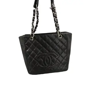 Pre-owned CHANEL LEATHER Shoulder Bags GST Large Black Caviar Quilted Shoulder Bag