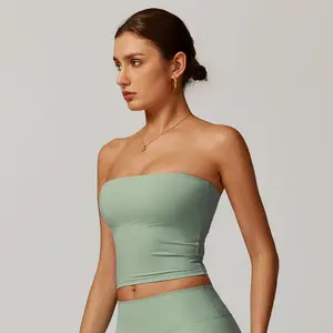 MASKERT Women's Strapless Tank Top Comfortable Home Commuting for Gymswear Breathable Activewear