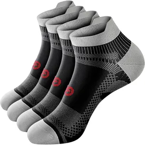 Ankle Compression Sock for Men and Women 2/4/6 Pairs, Low Cut Compression Running Sock with Ankle Support