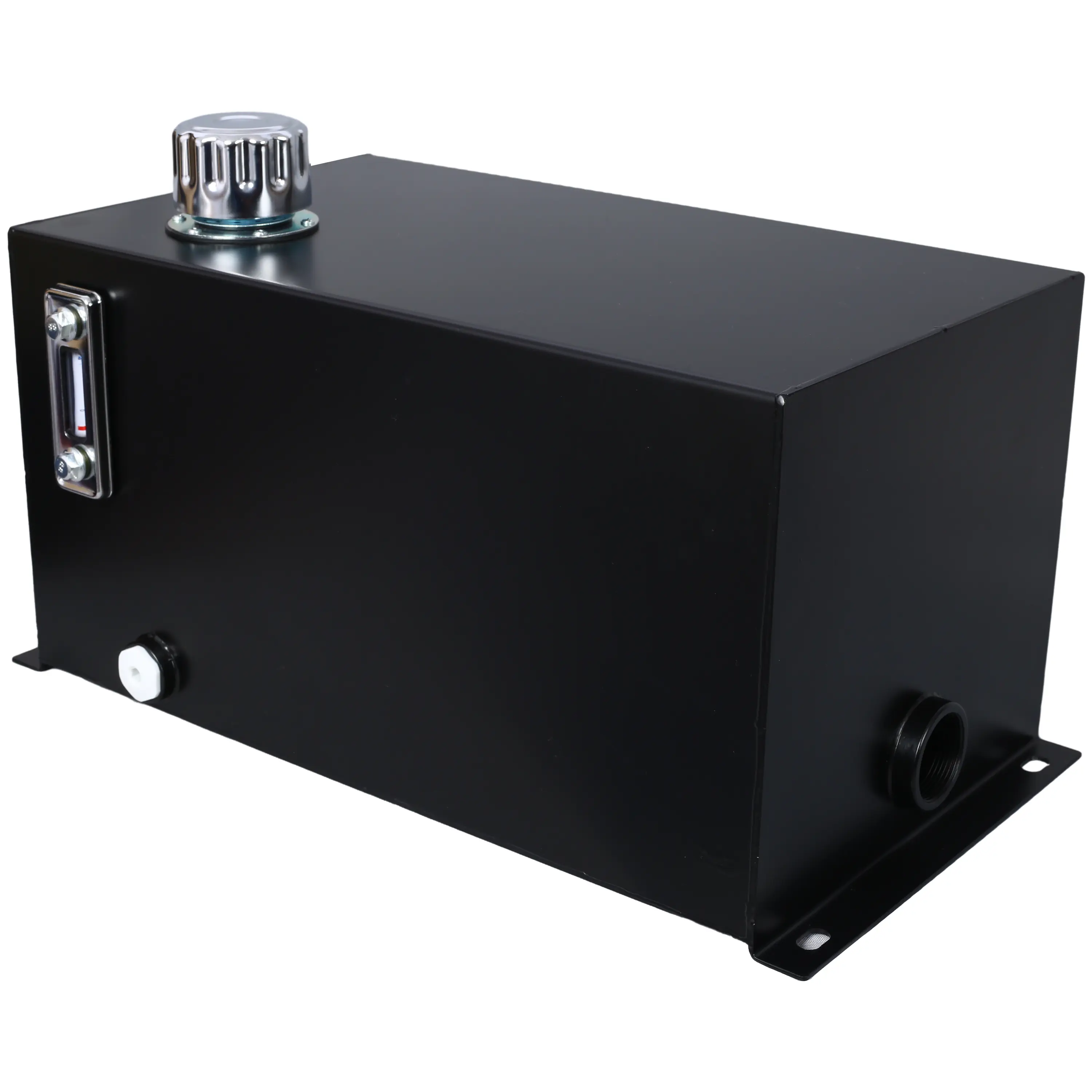 10 Gal Heavy-Duty Steel Hydraulic Fluid Reservoir - Automotive Vehicle Tool with Dual Armor, Strainer, Tank Gauge, Filter, Breather Cap; Ideal for Fluid Storage, Tractor & Truck Use