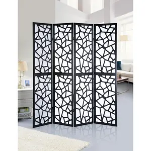 Giyano 4 Panel Screen Room Divider, Black,Folding (Using high-quality and premium materials),Room Dividers,Room Divider Privacy Screens,for Home Office Bedroom,Stable and sturdy