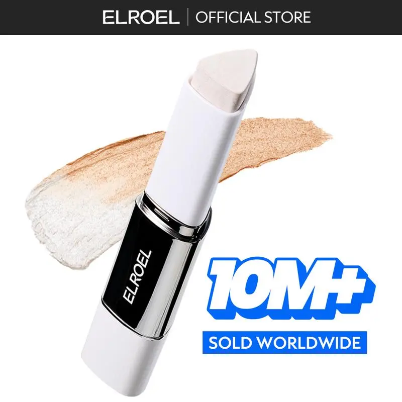 ELROEL BLANC Cover Cream Stick V w/ Detachable Brush Korean Skin Care Color-Changing Foundation Stick with Collagen Capsules 0.45 oz