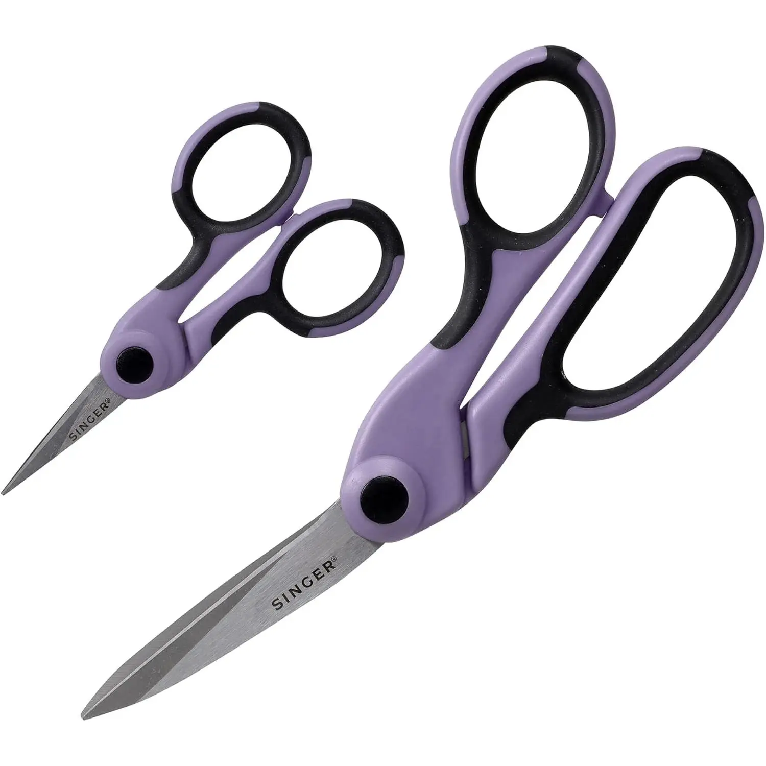 ProSeries Sewing 8.5" Heavy Duty Fabric Scissors and 4.5" Craft Detail Scissors Set, Lilac Purple, Set of 2 Sewing Scissors