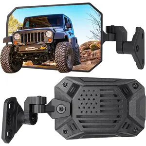 Automotive Vehicle Replacement Car Accessories Wrangler Doors-Off Complete Wing Mirrors, Compatible with 1997-2018 TJ JK & Unlimited Models, Patented Wider View, No Vibration, No Wobble, Non-Door Mounting