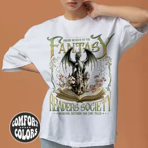 Proud Members Of Fantasy Readers Society Comfort Colors Shirt | Bookworm Bookish Gift | Dragon Lover Tee, | Mythical Creature Lover Shirt