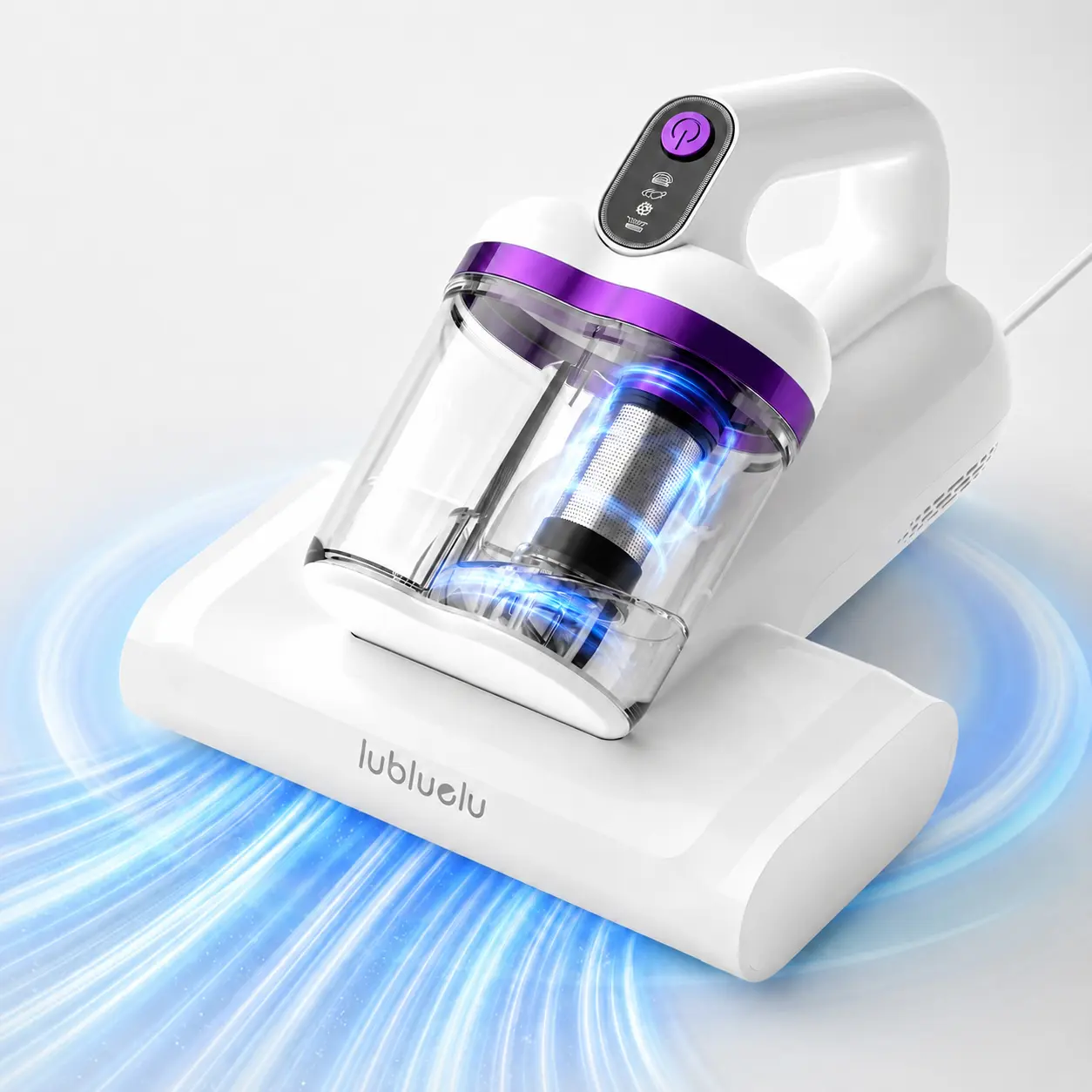 Handheld Mattress Vacuum Cleaner with 15KPa Powerful Suction, UV-C Light, HEPA Filter, Dual Dust Cup & Smart Mite Check for Bed, Sofa, Pet Hair Cleaning