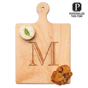 Personalize Artisan Maple Paddle Board with Spreader | Initial | 9" x 6"