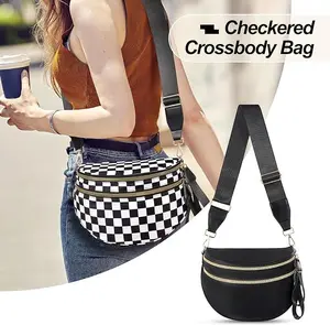 Crossbody Bum Bag, Spacious Design for Essentials Plus Size Friendly Strap 55" Crossbody Sling Bag for Women Cross Body Travel Shoulder Handbags Lady Chest Purses Light Sling Backpack