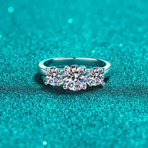 #22（Pass Present Future）925 Sterling Silver Synthetic Moissanite Ring