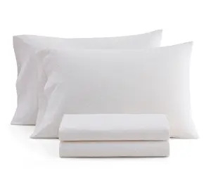 Martha Stewart Polka Dot White/Peach Cotton Full Sheet Set