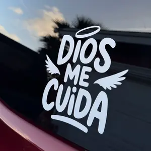 Dios Me Cuida Window Vinyl Sticker Decal