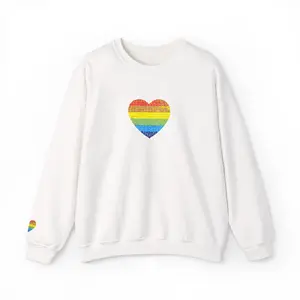 Copy of Rainbow Heart Embroidered Crewneck | Cozy Unisex Pride Sweatshirt | Colorful Gift for Her or Him | LGBTQ Cute Rainbow Pullover