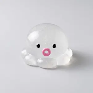 Transparent Octopus Squishy Stress Relief Toy for Kids & Adults, Soft Sensory Fidget Toy