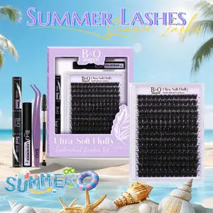 Black Pearl Kit 200D l B&Q Dramatic Soft Mega Thick Volume Individual Clusters,D-Curl,DIY Eyelashes Extension,Waterproof,Week Long Lasting,Salon Full Fake Lashes for Stacking,Vacation Lash Makeup Cosmetic #SummerVibes Outdoorfun #tiktokshopmemorialday