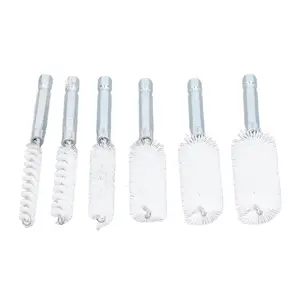 6PCS Hole Cleaning Brushes Bore Brush for Drill Twisted Wire Cleaning Brush Power Drill Cleaning Wire Brush with 1/4in Hex Shank for Power Drill Impact Driver (Nylon (White))﻿