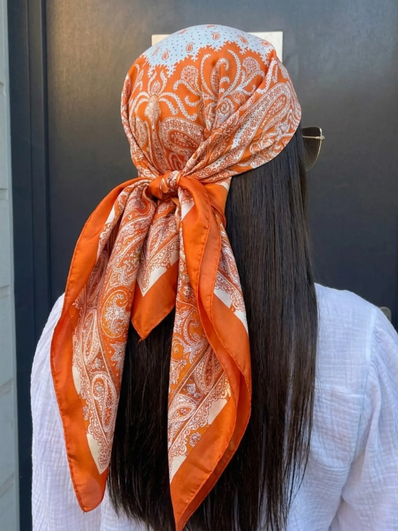 Boho Style Paisley Bandana, Unisex Summer Sun Protection, Soft Breathable 90x90cm, All-Season Fashion Accessory, Casual Daily Wear