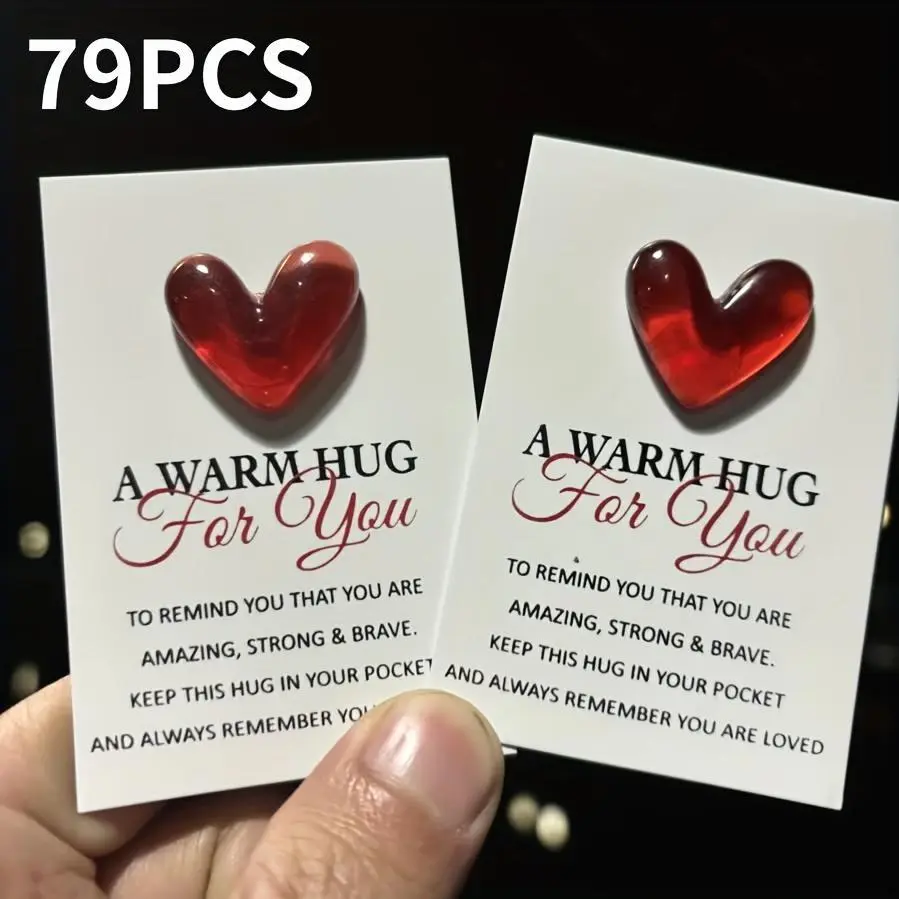35/39/79pcs of Love Pocket Hug Cards, Resin Love Decorations, Providing a Warm Embrace of Affection, Perfect for Expressing Love on Valentine'S Day. Ideal Gifts for Family, Friends, And Colleagues