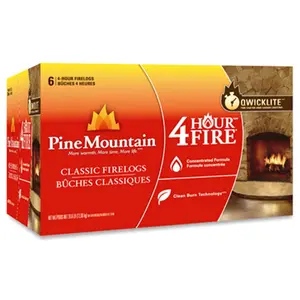 Pine Mountain 4152501401 4 Hour Burn Time Traditional Fire Log, Pack - 6