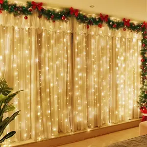 Christmas Fairy Bright LED Curtain Light, USB Powered, 8 Lighting Modes, Remote Included, Perfect for Christmas, Valentine's Day, Wedding, Party