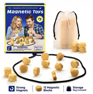 Fidget Magnetic Chess & Strategy Game for 2-4 Players Includes 20 Strong Magnets Portable Carry Bag & Integrated Rope Closure Perfect for Family Game Nights Set Game for All Ages fun tabletop Toy