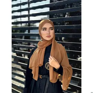 Soft , Clothes Veiled Use Suitable Scarf Long Casual Color Conservative Headscarf Soft Pearl Chiffon Plain 1pc Women , Solid , For Daily Abayas Accessories Hijab